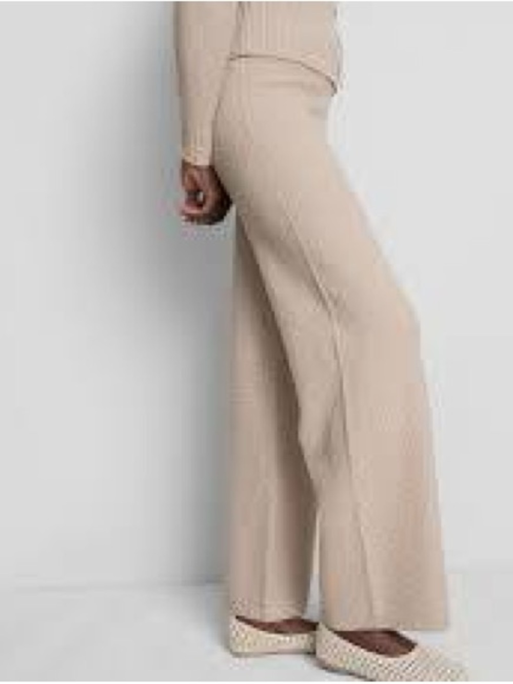 Marled Wide-Leg Men's Joggers in Light Beige